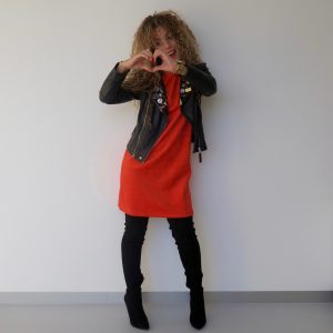 Rood/Oranje Suede look dress Zara